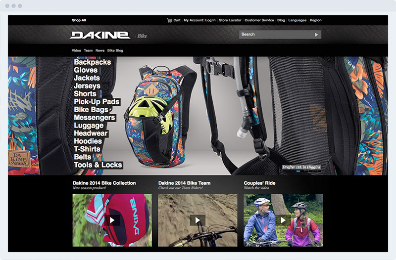 Side Studios, Dakine, Homepage